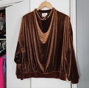 The Label Edition Brown Velvet Men's Crewneck Sweater